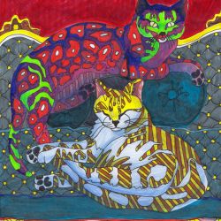 Lineart by Robyn Henoch. From the coloring book “Inkspirations for Cat Lovers”