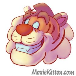 Tiger's head, in white.