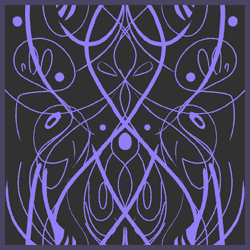 Infinite Tiling Pattern "Purple Bulls' Horns" in grey and cyber purple