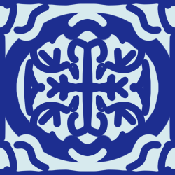 LARGE classic tile in blue and white