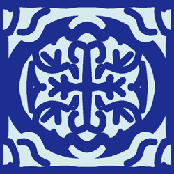 Infinite Tiling Pattern "Classic Blue" in white and blue