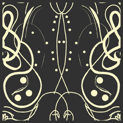 Infinite Tiling Pattern "Hornet Ying Yang" n grey and pale yellow