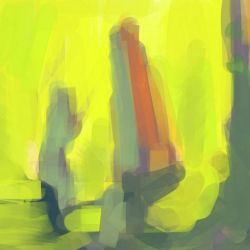 Rocks against a lemon yellow background