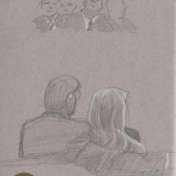 Church sketches - bishopric and stake folks and a couple in the pews