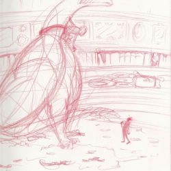 A dragon sitting in her hoard room. A monkey climbs on her and her vampire son looks on