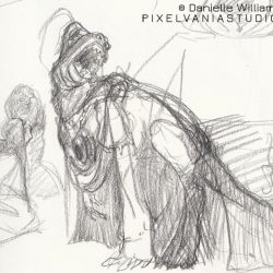 A double-mouthed monster and its worshipers