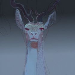 A scaled gazellican dragon in blue