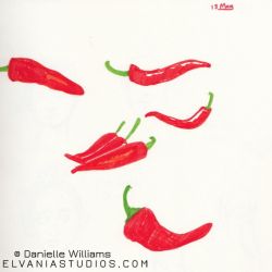 Peppers in marker (the long skinny red ones)