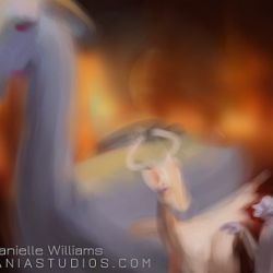 A pale blue dragon, a white, dragon, and a vampire...do NOT walk into a bar...